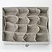 mDesign Chevron Fabric Baby Nursery Closet Organizer for Clothing, Socks, Bibs - 16 Compartments, Taupe/Natural