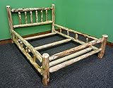 Midwest Log Furniture- Rustic Pine Log Bed - King