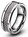8mm Carbon Fiber Inlay Men's Cobalt Free Tungsten Comfort-fit Wedding Band Ring Size 6 to 15