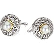 Sterling Silver and 14K Yellow Gold Freshwater Cultured Pearl Cufflinks