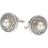 Sterling Silver and 14K Yellow Gold Freshwater Cultured Pearl Cufflinks