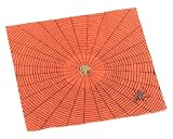Caspari Spider Web Paper Lunch Napkin Package, Orange with Gold Spider