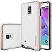 Galaxy Note 4 Case, Caseology® [Envoy Series] Premium Leather Bumper Cover [Carbon Fiber White] [Leather Bound] for Samsung Galaxy Note 4 - Carbon Fiber White