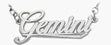 Genuine Sterling Silver Gemini Script Zodiac Pendant May 22 - June 22 with chain