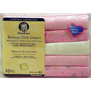 10 Pack ~ Gerber Birdseye Cloth Diapers PINK