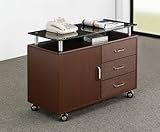 Mad Tech 23.25x16x31.5 Chocolate Glass Top & Mdf Frame Computer Office Desk ....