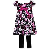 Toddler Infant Little Girls Clothes BLACK FLORAL Outfit Set RARE EDITIONS 2T-6X