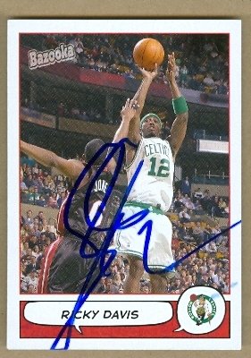Ricky Davis Autographed/Hand Signed Basketball Card (Boston Celtics) 2005 Topps Bazooka #19