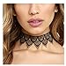 DZT1968 Women Pendant Lace Necklace Choker Chains Charm (Black)