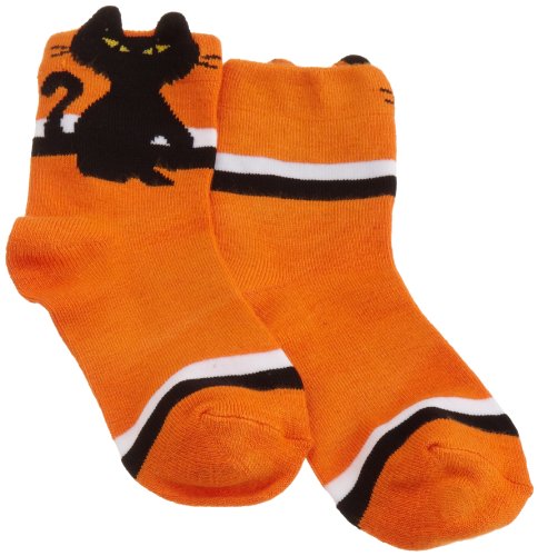 Jefferies Socks Girls 7-16 Halloween Black Cat Sock And Ghost Tight 2 Pack,Assorted,8-10