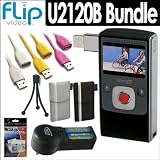 Flip Video U2120B UltraHD 120 Minute Digital Camcorder in Black + Accessory Kit