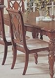 Set of 2 Brown Cherry Wood Shield Back Dining Chairs