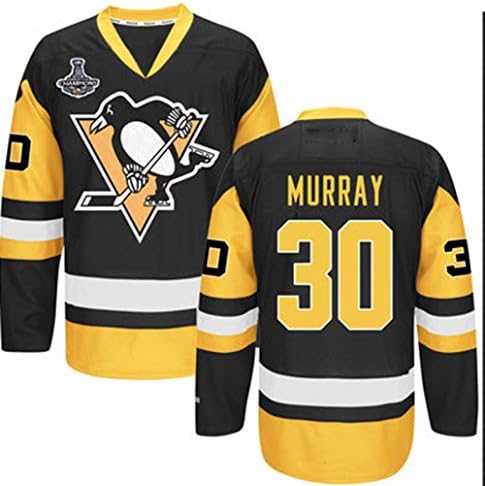 2016 Stanley Cup Champions Pittsburgh Penguins 30 Matt Murray Customized Black Men`s Jersey SIZE XXXL