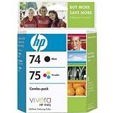 New Hp No. 74 Black No. 75 Tri-Color Ink Cartridge Combo Pack