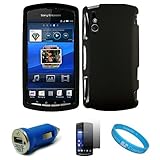 Black 2 Piece Crystal Hard Snap-On Protector Case for Sony Ericsson XPERIA  ....