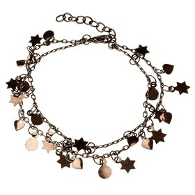 Starry Hearts Metallic Charm Bracelet - Ethnic Bronze