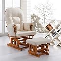 GLIDER Stillstuhl & Hocker Entspannungsstuhl Schaukelsessel Natur / Creme