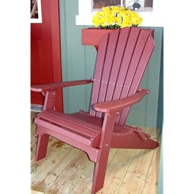 Forever Phat Tommy Folding Recycled Poly Adirondack Chair - Dark Red by