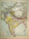 1893 UNIVERSAL MAP CENTRAL ASIA INDIA ANDAMAN