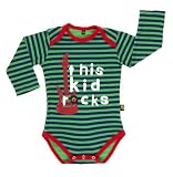 Dresses Online Shop Ranking 14. Rockabye-Baby Kid Rocks Romper Long Sleeve Bodysuit (Navy/Green, 6-9 Months)