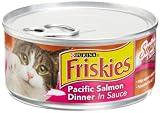 Friskies Cat Food Classic Pate, Senior Pacific Salmon Dinner in Sauce, 5.5-Ounce Cans (Pack of 24)