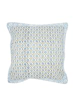 ICONS CORNER Cojín Artesanal (Azul / Amarillo / Azul)