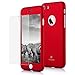 iPhone 7 case,MYRIANN Ultra Thin Full Body Coverage Protection Hard Slim Case with Tempered Glass Screen Protector for iPhone 7(Red)