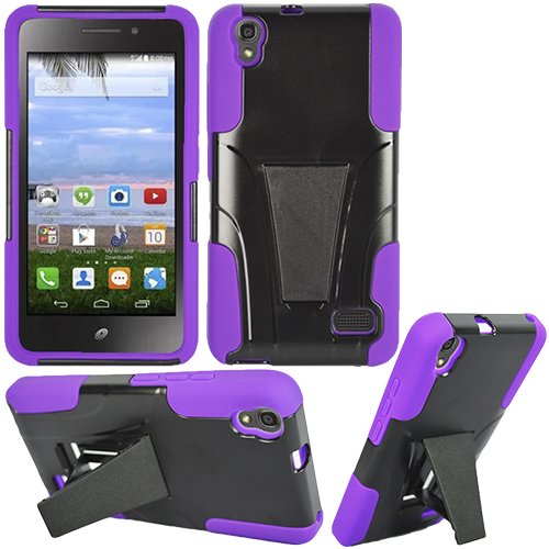 Phone Case for Huawei Vision 3 LTE ( Consumer Cellular ) Purple Corner with Rugged Cover Kickstand