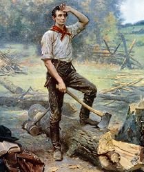 Lincoln the Rail Splitter, Painting by J.L.G. Ferris ca. 1909 - Unusual 16"x20" Photographic Print from the Library of Congress Collection