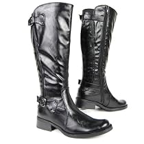JANE KLAIN Damen Winter Langschaft Stiefel, Reiterstiefel, schwarz
