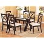 7PC Contemporary Cappuccino Finish Dining Table & 6 Chairs Set