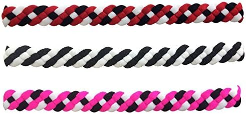 Multi-Color 3 Pack Sports Headbands with NO SLIP GRIP Technology - Perfect for Athletes or Great Accessory for any Fashion Style - Super Comfortable (Blac&amp;Whit/Pink Road/Red Road)