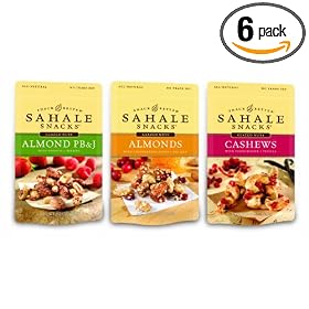 Sahale Snacks Glazed Nut Variety Pack Of 3 Flavors, 4-Ounce Pouches (Pack of 6) by Sahale Snacks