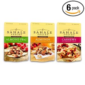 Sahale Snacks Glazed Nut Variety Pack Of 3 Flavors, 4-Ounce Pouches (Pack of 6) by Sahale Snacks