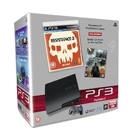 Sony PlayStation 3 Console (320GB Slim Model) with Resistance 3 and Battle: Los Angeles (Blu-ray Movie) Bundle