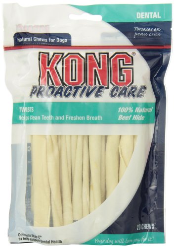 KONG PREMIUM TREATS Dental Rawhide Twist Treat for Dogs