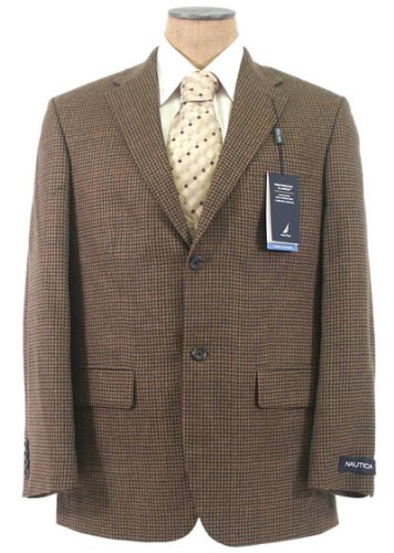 Nautica Mens 2 Button Brown Wool Sport Coat / Blazer / Jacket - Size 44R