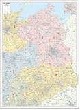 Bacher Postleitzahlenkarte Deutschland Nord-Ost 1 : 350 000. Poster-Karte Papier: Brandenburg, Berlin, Mecklenburg-Vorpommern, Sachsen-Anhalt, ... mit 5stelligen PLZ und Bundesl&auml;ndern