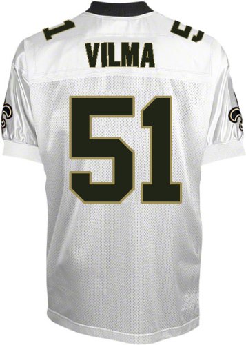 New Orleans Saints #51 Jonathan Vilma White Football Jersey Size 48-56 (Please Select the Size When You Order, Can Do Drop Shipping)