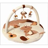 Fehn 3-D-Activity Baby Blanket Dog 00160796, integrated rattle and many things more