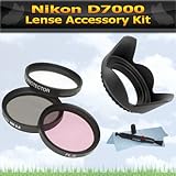 Nikon D7000 67mm Lens Accessory Kit Includes 67mm 3pc High Resolution Multi Coated Filter Kit + 67mm Lens Hood + Lens Pen Cleaning Kit