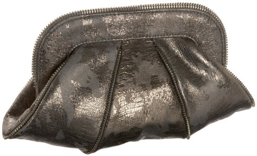 Lauren Merkin Lucy Distressed Metallic Zip Trim Clutch Lauren Merkin Lucy Distressed Metallic Zip Trim Clutch