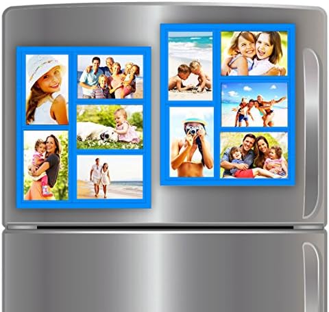 Wind & Sea Magnetic Picture Collage Frame for Refrigerator, 2-Pack, Blue