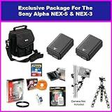 Buyers Choice Essential Accessory package For The Sony Alpha NEX 3 & Sony Alpha NEX 5 Package Includes 8GB High Speed Error Free Memory Card, 2 spare 1500MAh Batteries, 49MM Protective UV Filter, Exclusive Carrying Case For The Nex Series, Gripster Flexible Tripod + More Buyers Choice Essential Accessory package For The Sony Alpha NEX 3 & Sony Alpha NEX 5 Package Includes 8GB High Speed Error Free Memory Card, 2 spare 1500MAh Batteries, 49MM Protective UV Filter, Exclusive Carrying Case For The Nex Series, Gripster Flexible Tripod + More sony alpha nex 3