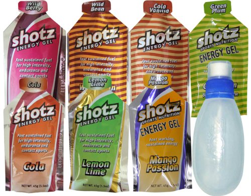 shotzショッツエナジージェル（カーボショッツ）　おためし7味　(45ｇ×7個)フラスクボトルセット