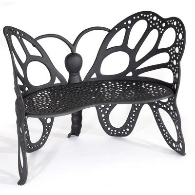 Flowerhouse FHBFB06 Black Cast Aluminum Butterfly Bench
