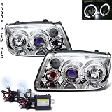 6000k Slim Xenon HID Kit + 99-05 Volkswagen Jetta Halo Projector Head Lights Lamps by Eautolight