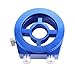 Dewhel Racing Sport JDM Aluminum Oil/Gauge Filter Sandwich Adapter Plate Kit Color Blue