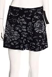 GOTTEX Women's Black & White Floral Swimsuit Cover-up Skirt, Small