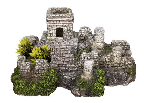 Nobby Aquarium Dekoration Aqua Ornaments "ASIATISCHE RUINE" mit Pflanzen; L19 x B12 x H10,5 cm